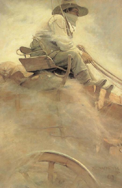 NC Wyeth The Ore Wagon oil painting image